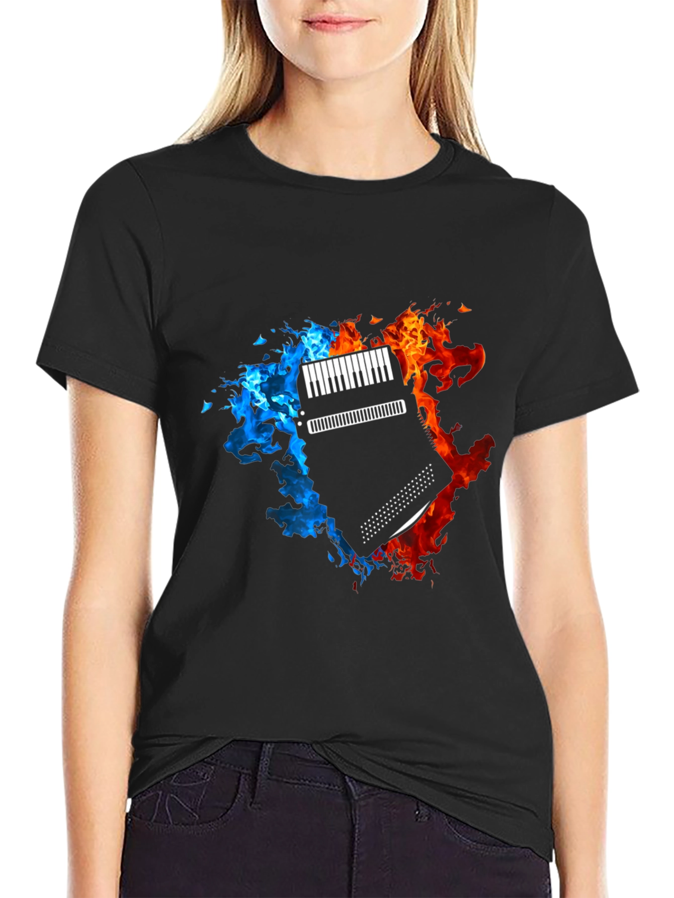 Fiery Accordion Graphic T-Shirt