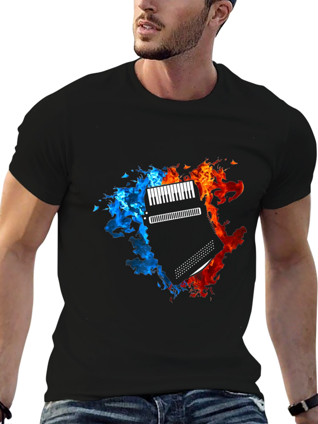 Fiery Accordion Graphic T-Shirt