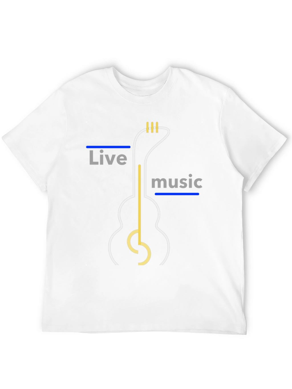 Live Music Guitar Graphic Tee - Stylish Mens T-Shirt