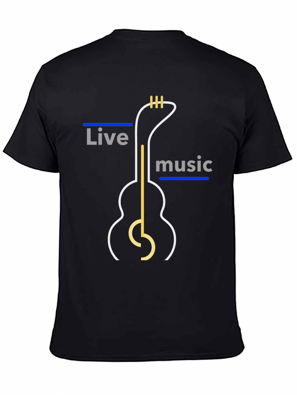 Live Music Guitar Graphic Tee - Stylish Mens T-Shirt