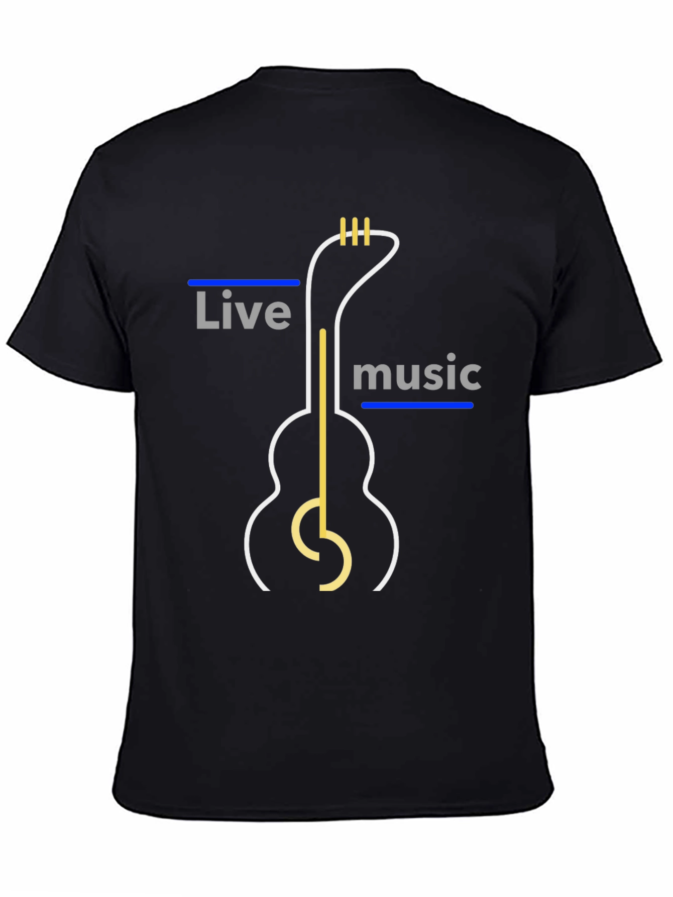 Live Music Guitar Graphic Tee - Stylish Mens T-Shirt