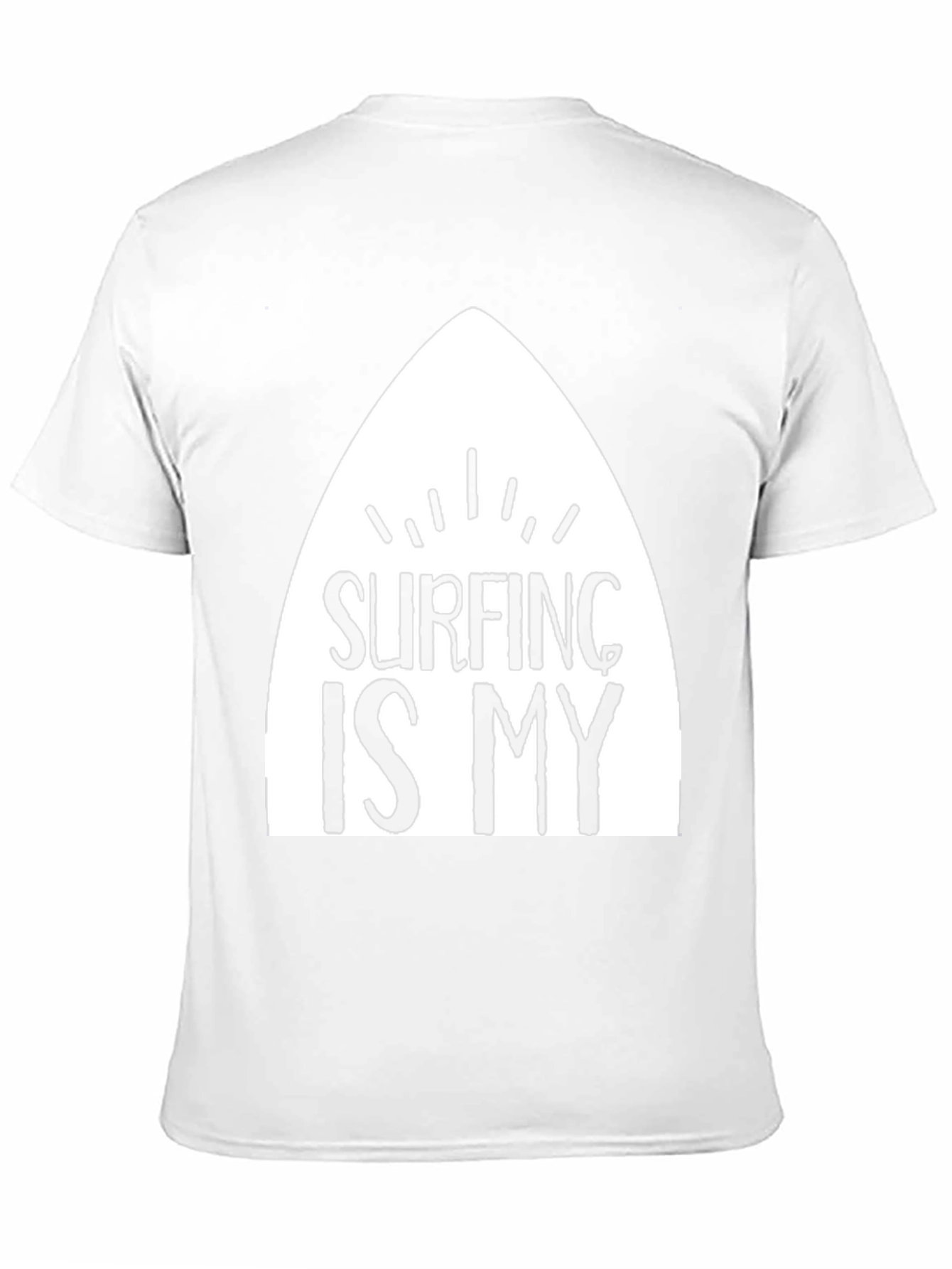 Surfing Is My T-Shirt - Black Cotton Surfboard Tee