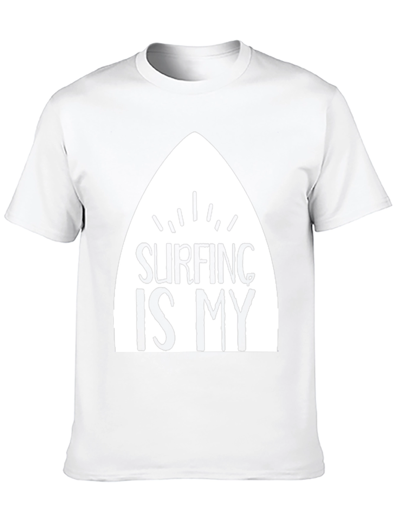 Surfing Is My T-Shirt - Black Cotton Surfboard Tee
