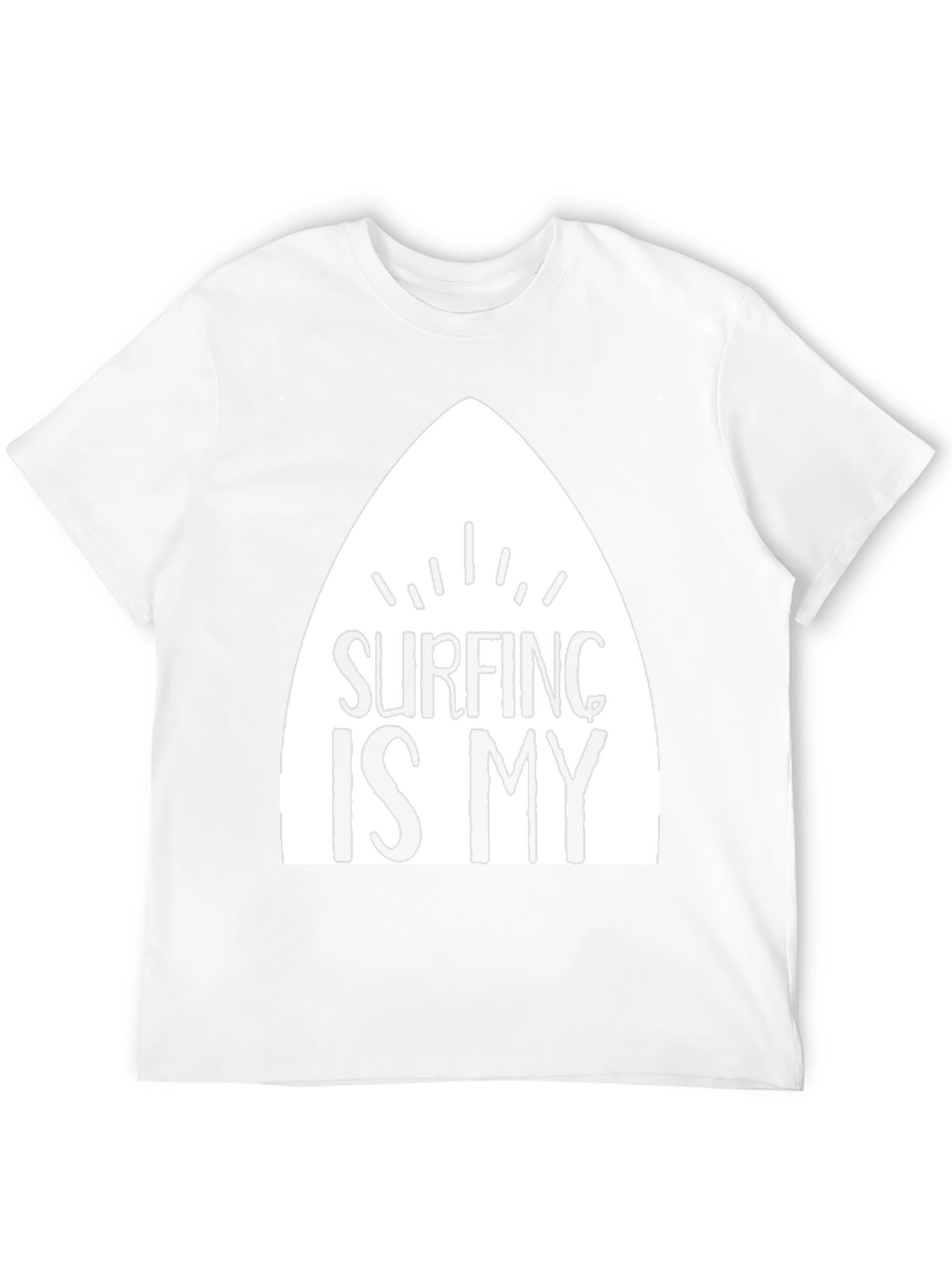 Surfing Is My T-Shirt - Black Cotton Surfboard Tee