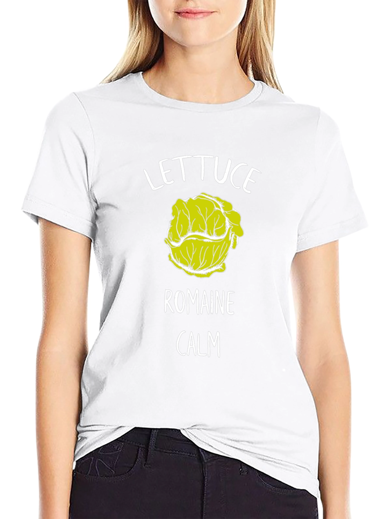 Lettuce Romaine Calm T-Shirt Funny Graphic Tee