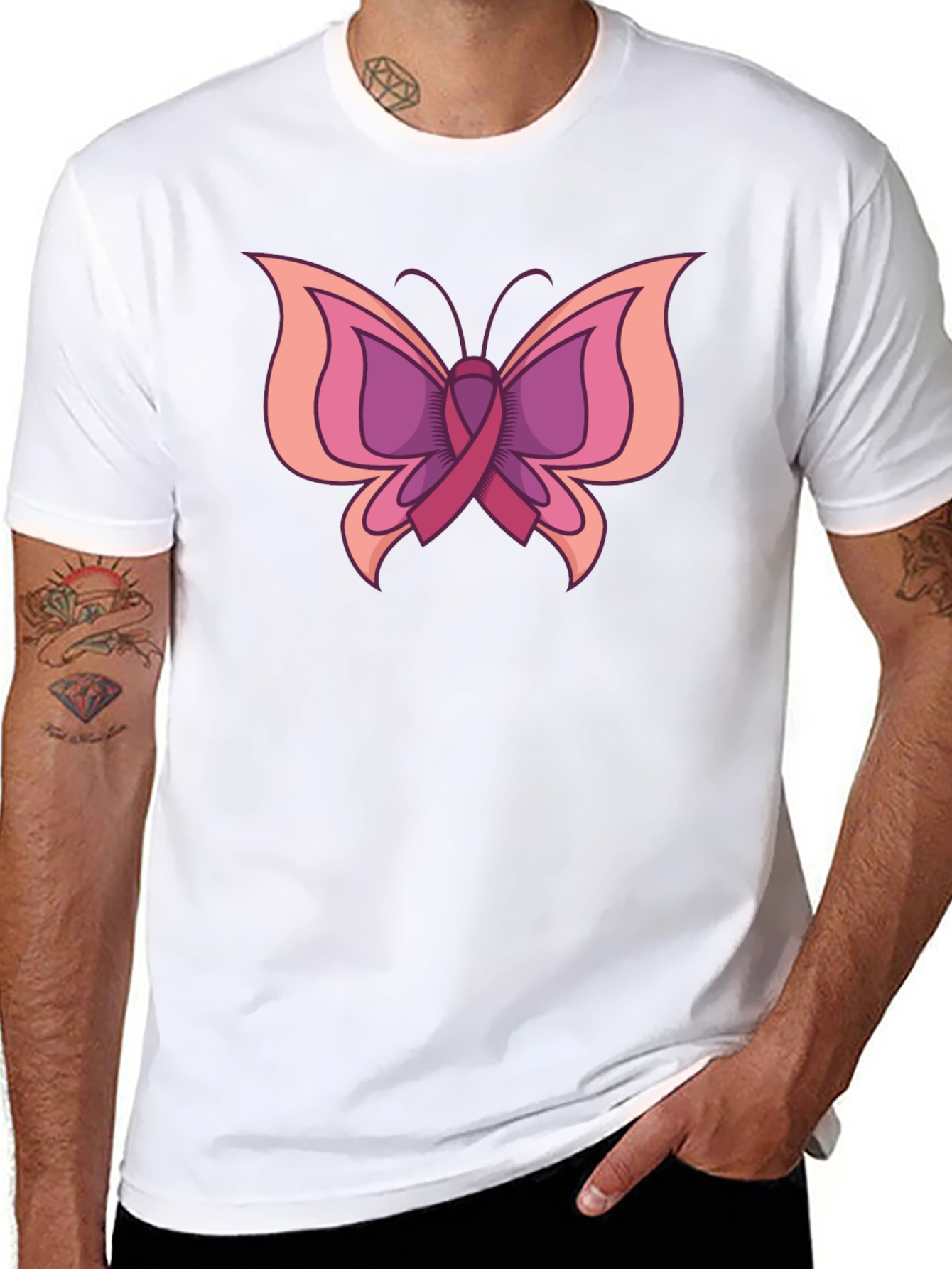 Butterfly Breast Cancer Awareness T-Shirt
