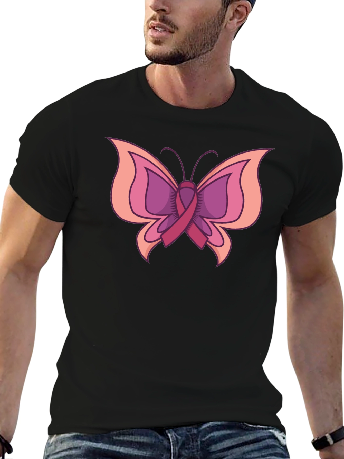 Butterfly Breast Cancer Awareness T-Shirt
