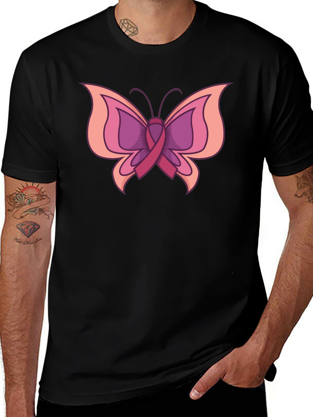 Butterfly Breast Cancer Awareness T-Shirt