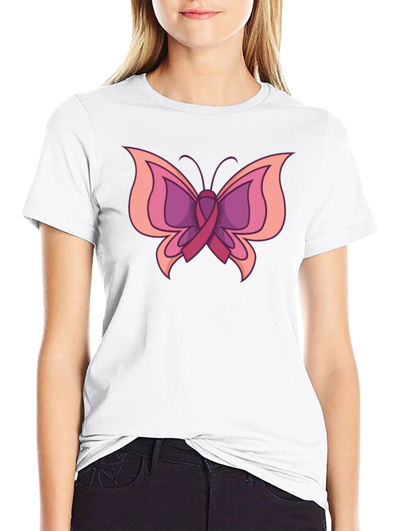 Butterfly Breast Cancer Awareness T-Shirt
