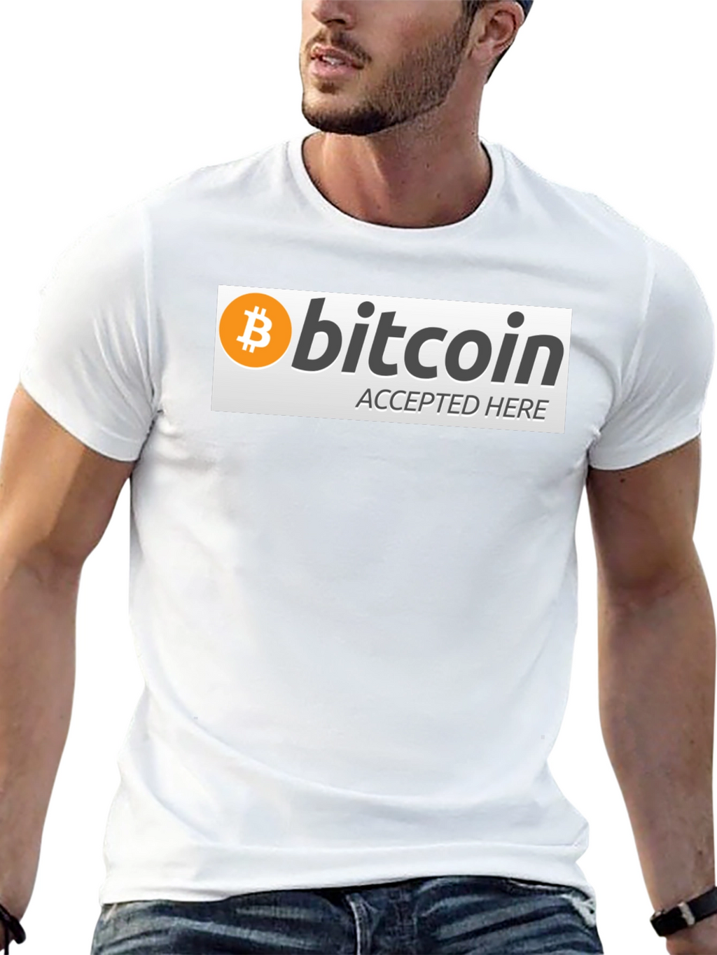 Bitcoin Accepted Here Graphic Tee - Crypto T-Shirt