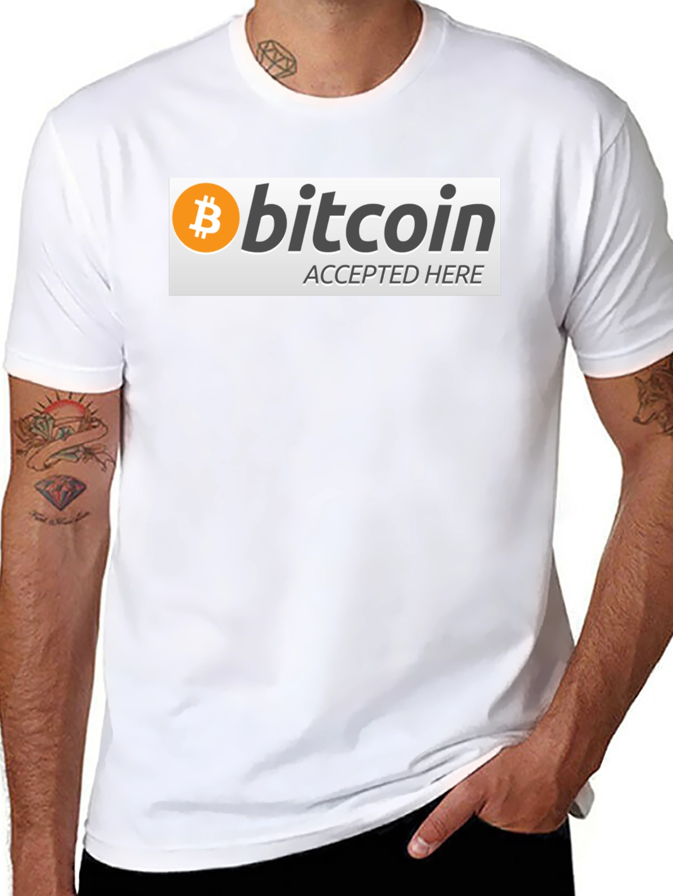 Bitcoin Accepted Here Graphic Tee - Crypto T-Shirt