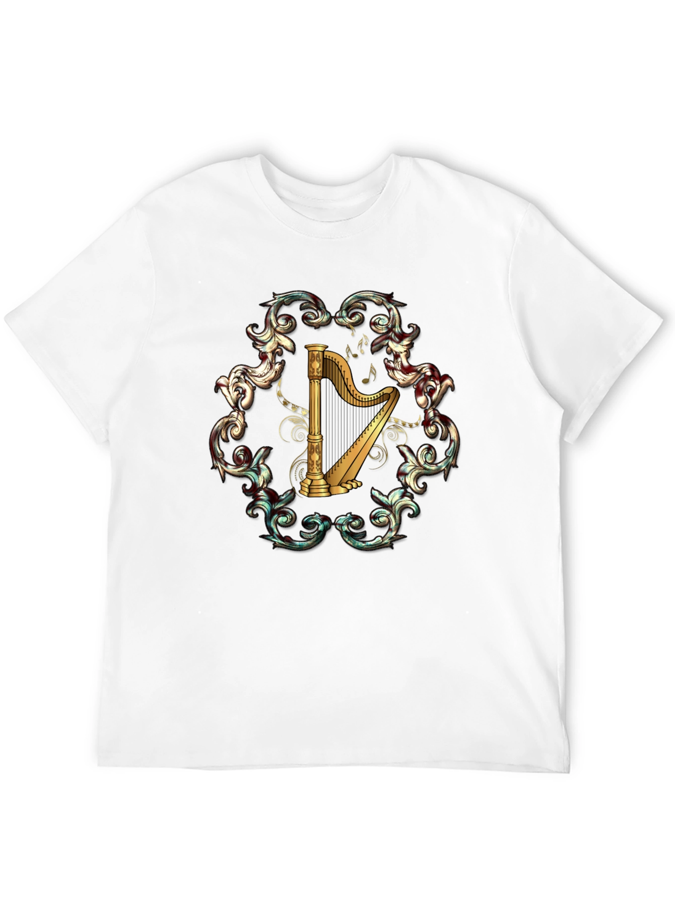 Harp Music T-Shirt - Classic Instrument Design