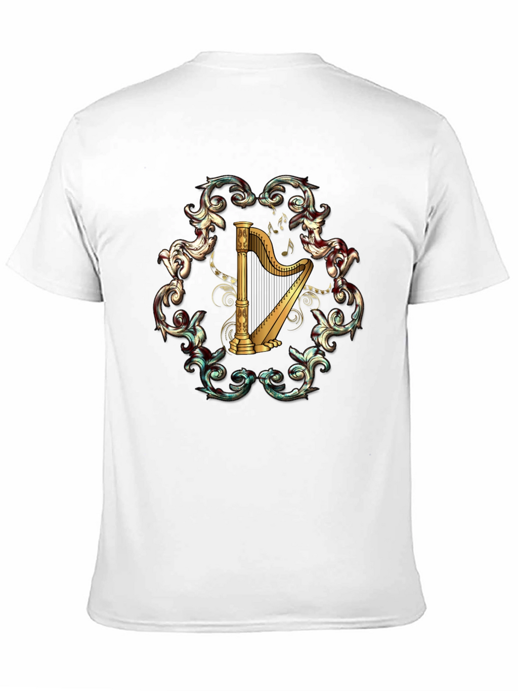 Harp Music T-Shirt - Classic Instrument Design