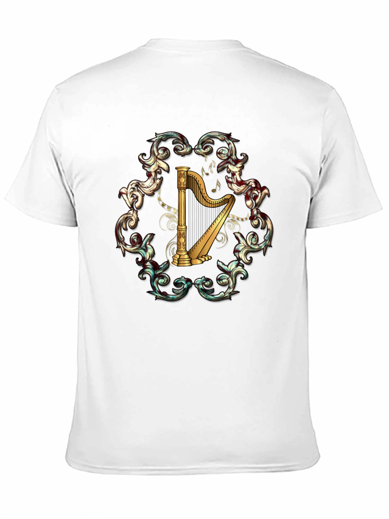 Harp Music T-Shirt - Classic Instrument Design