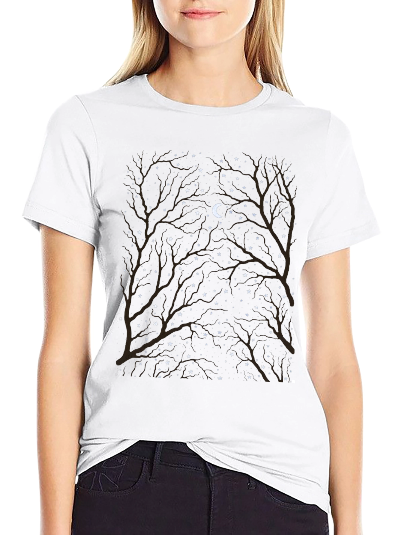 Night Sky Tree Graphic Tee
