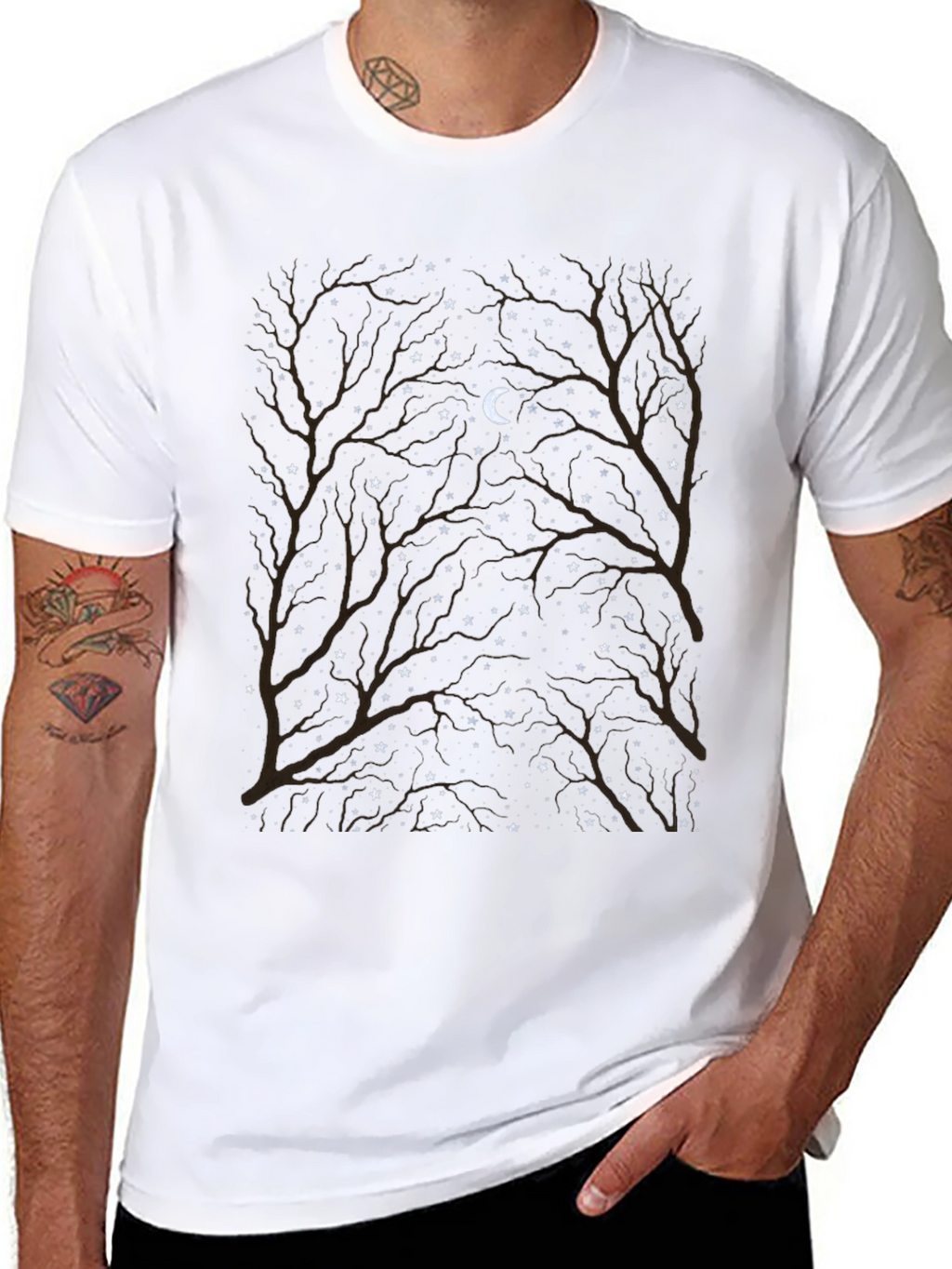Night Sky Tree Graphic Tee