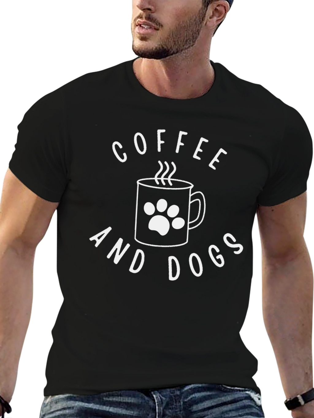 Coffee and Dogs Graphic T-Shirt