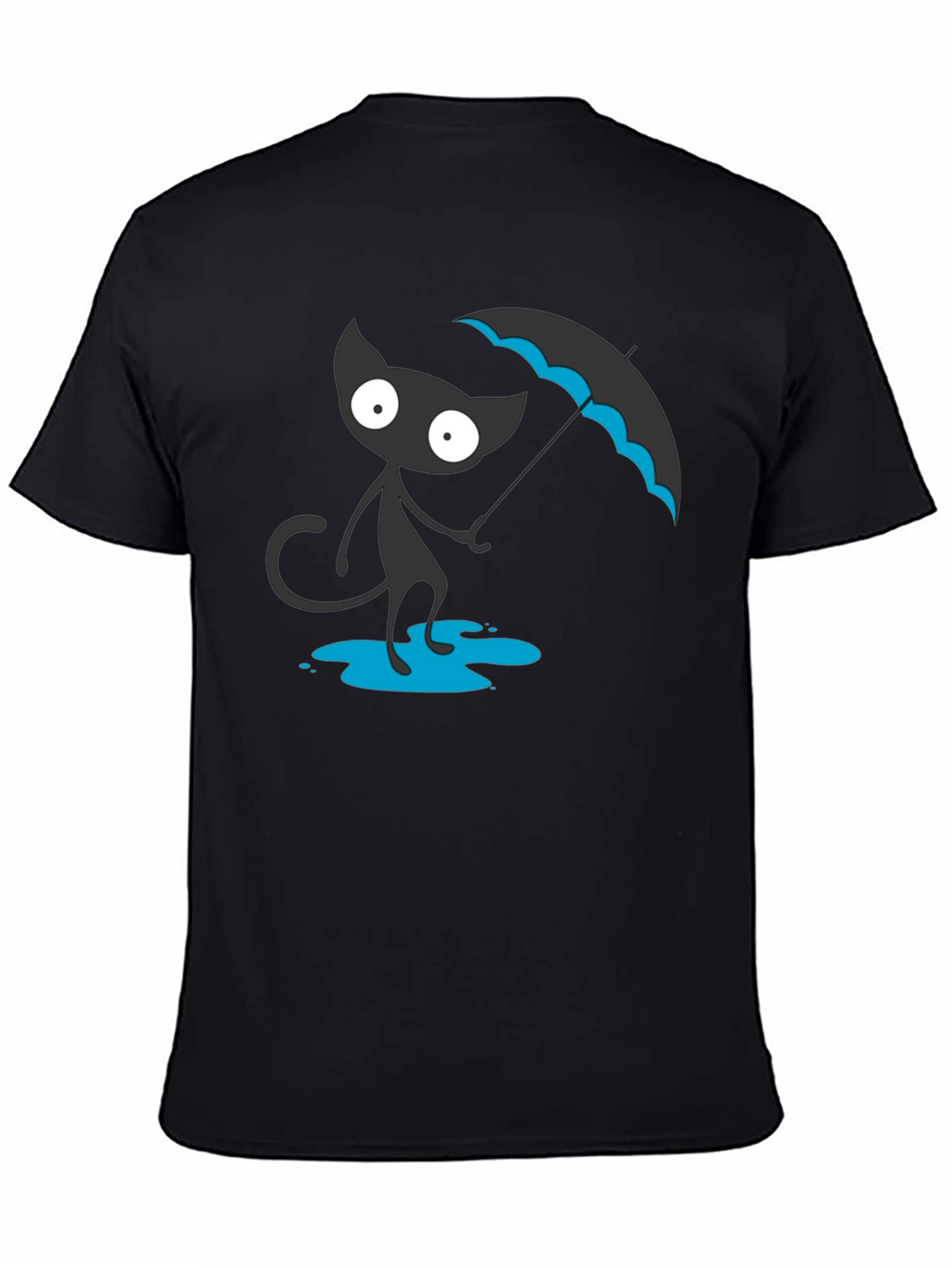 Black Cat with Umbrella Graphic Tee