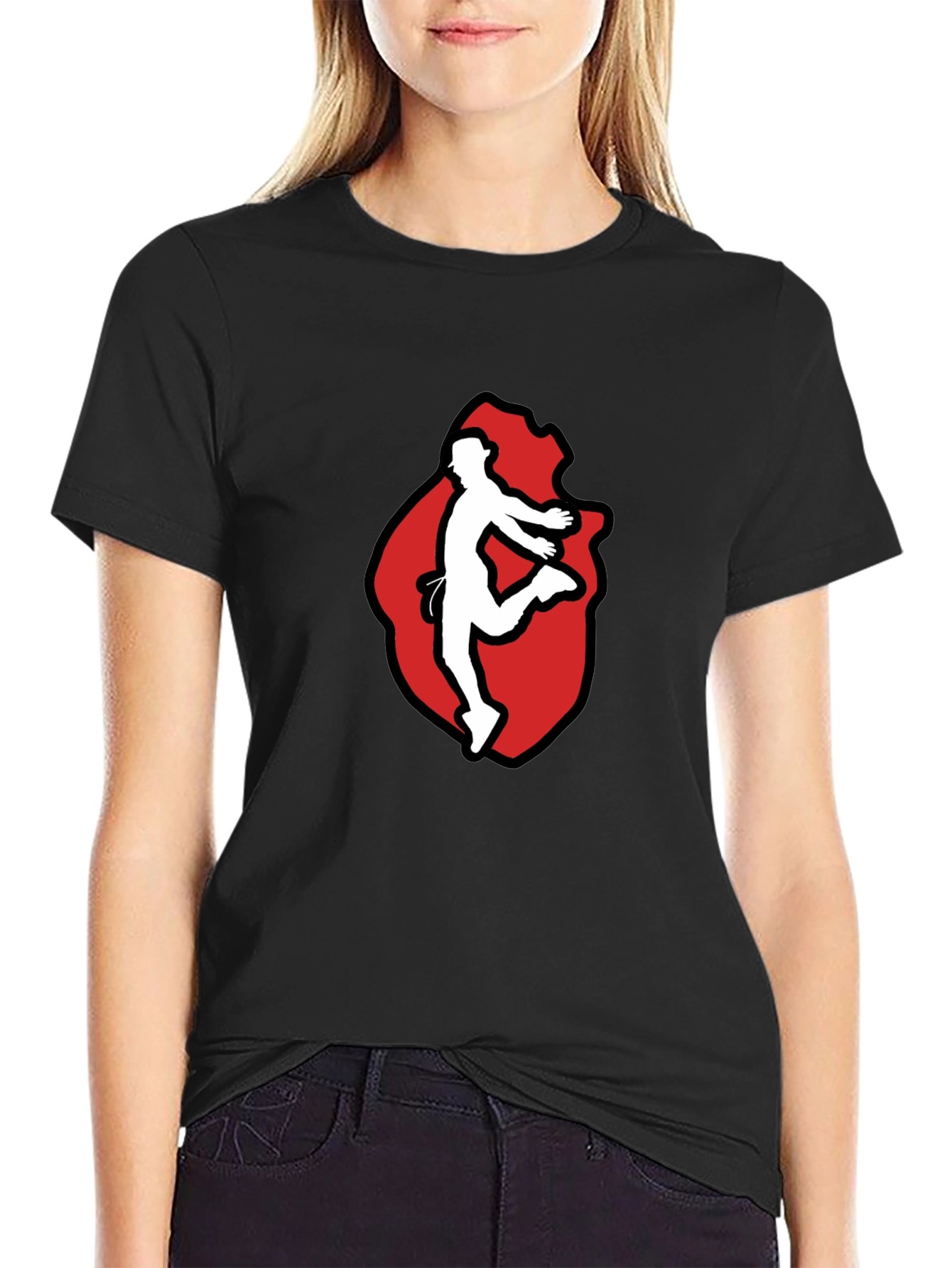 Black T-Shirt with Dancer Graphic