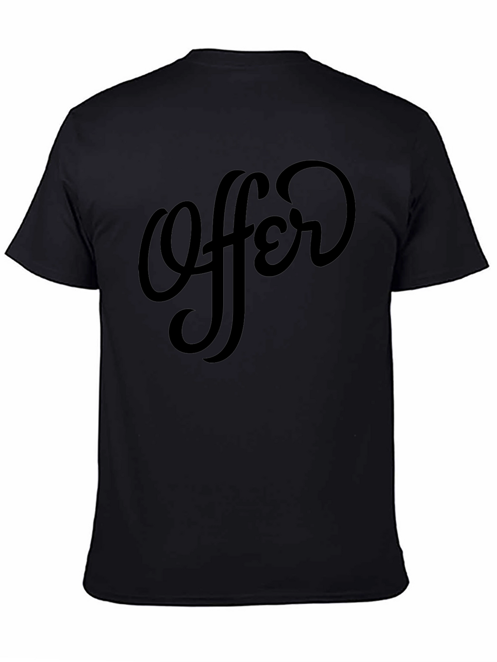 Offer Black Crew Neck T-Shirt
