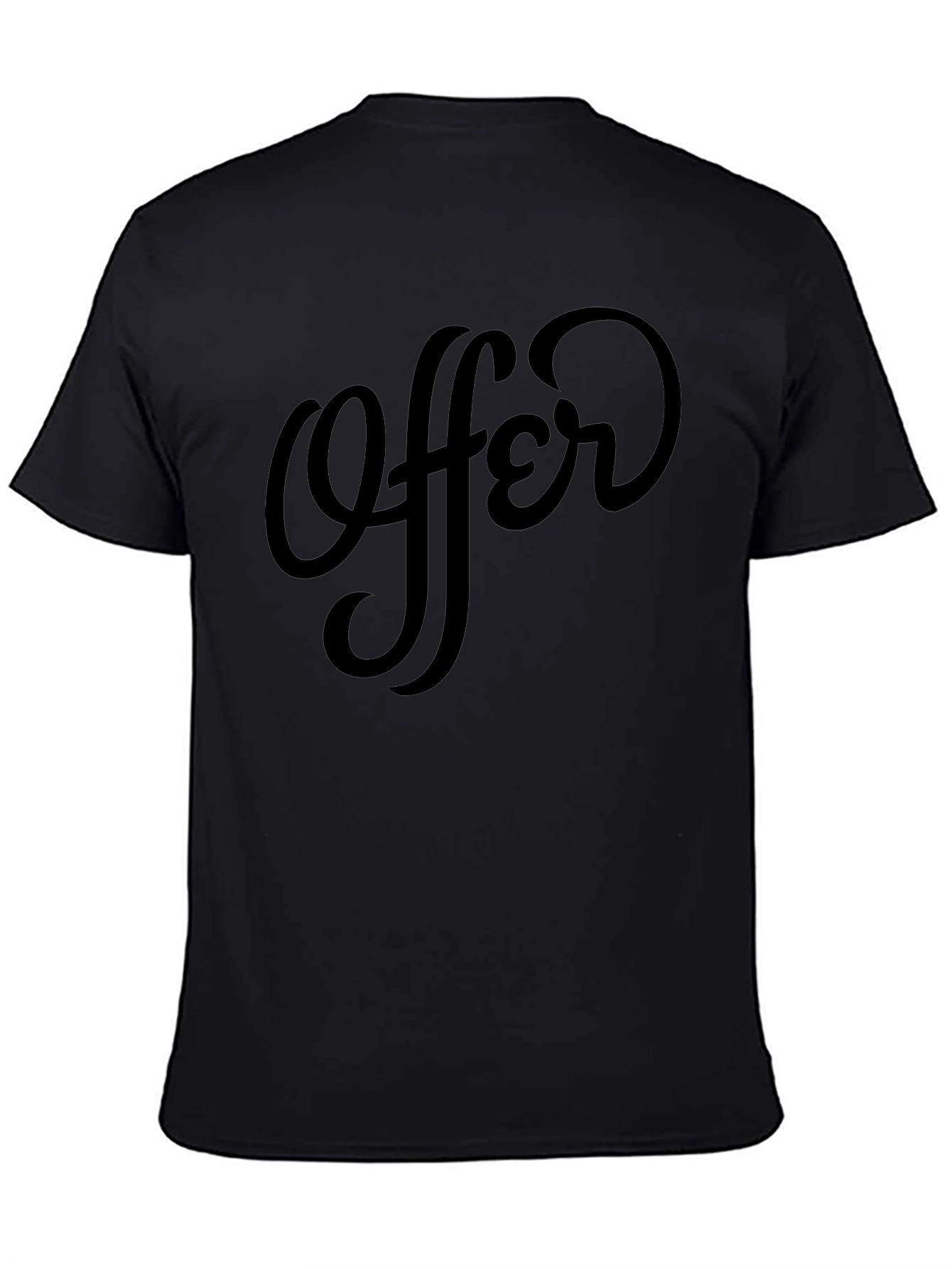 Offer Black Crew Neck T-Shirt