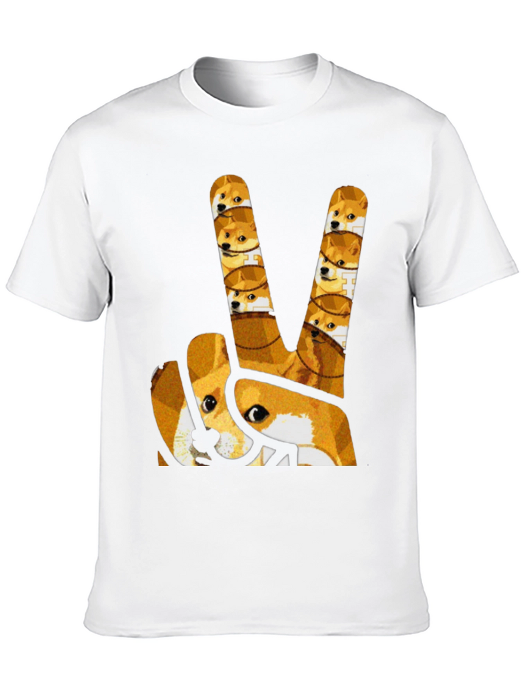 Doge Peace Sign Graphic Tee - Black