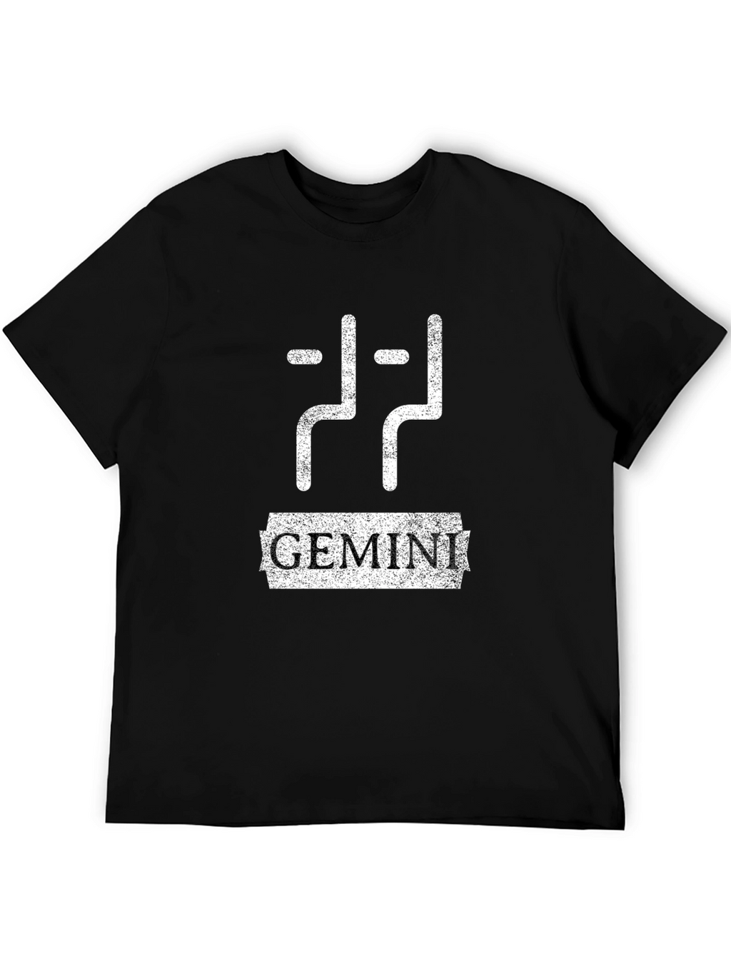 Gemini Zodiac Sign Black Graphic T-Shirt