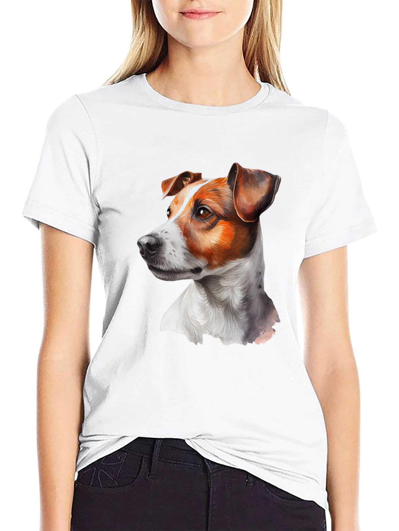 Dog Portrait Graphic Tee - Black