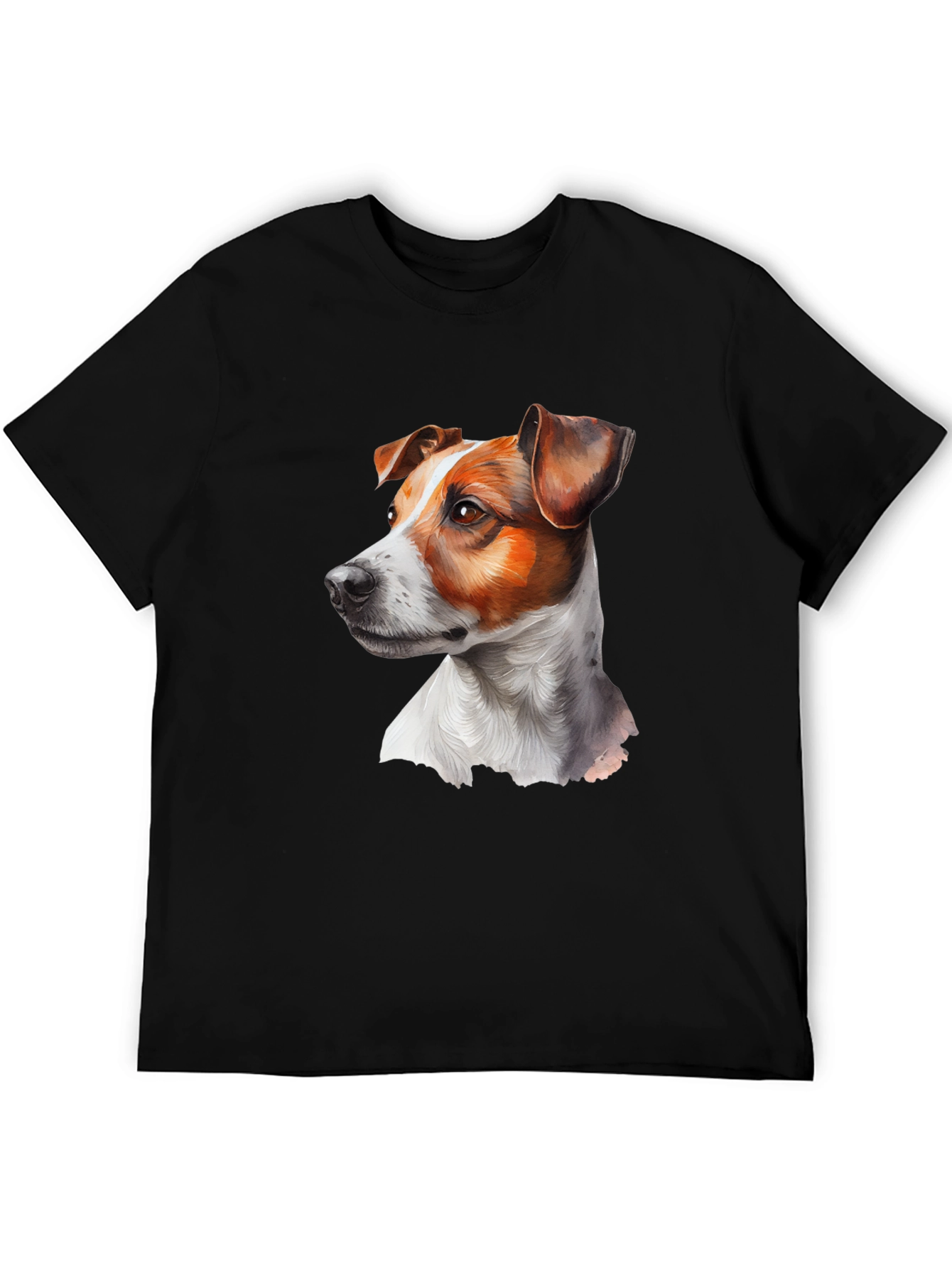 Dog Portrait Graphic Tee - Black
