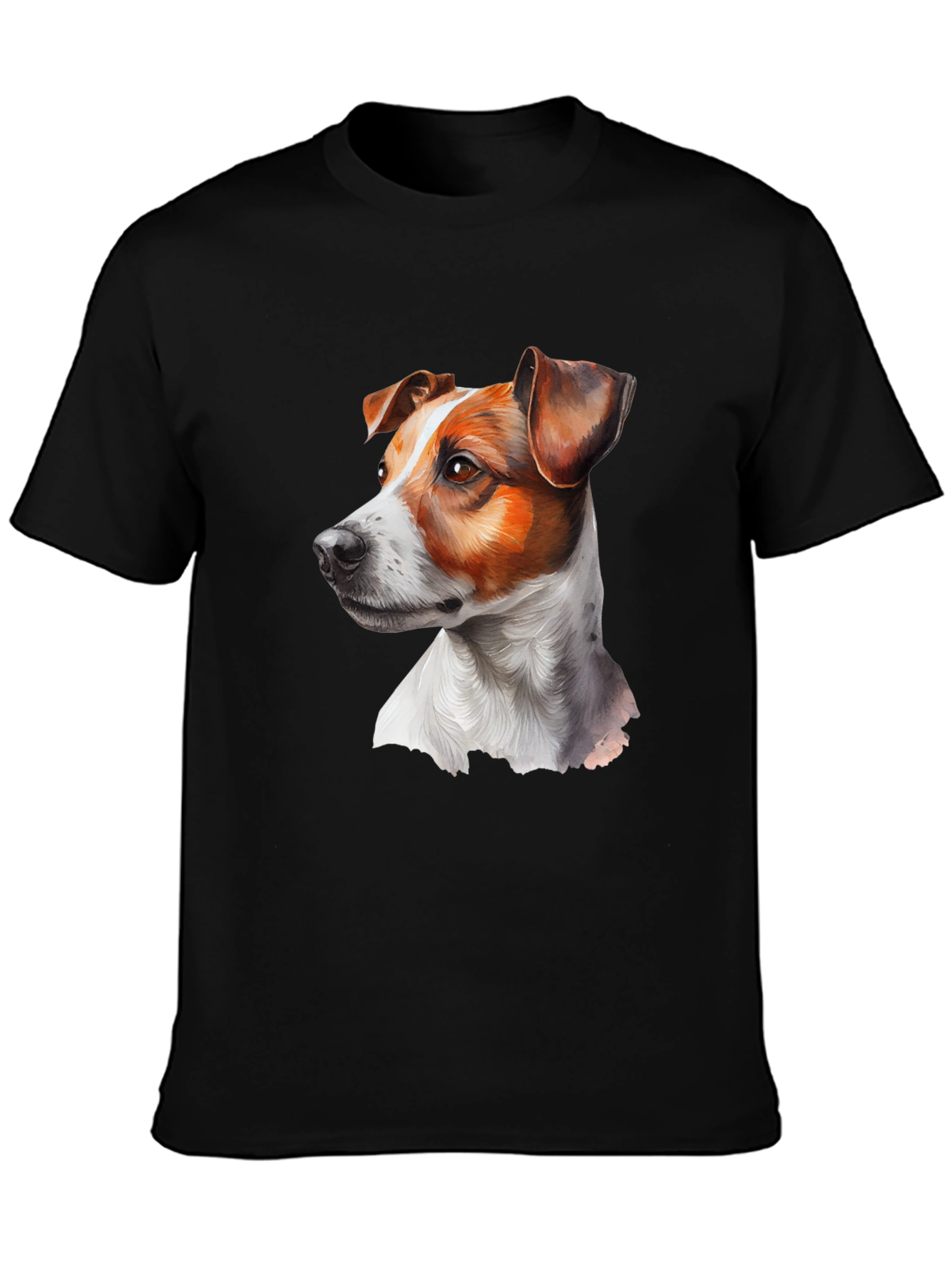 Dog Portrait Graphic Tee - Black