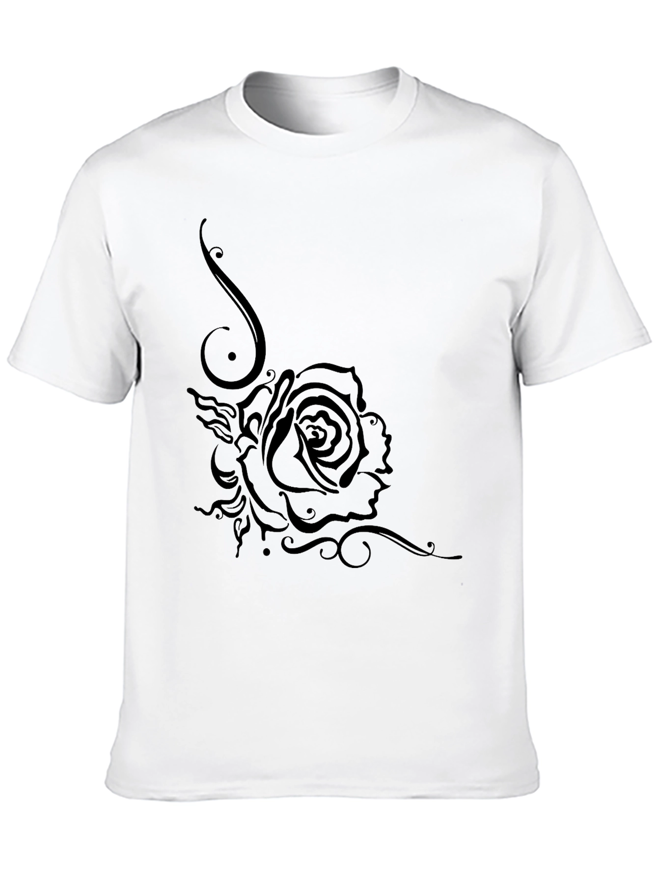 Black Rose Graphic T-Shirt - Casual Style