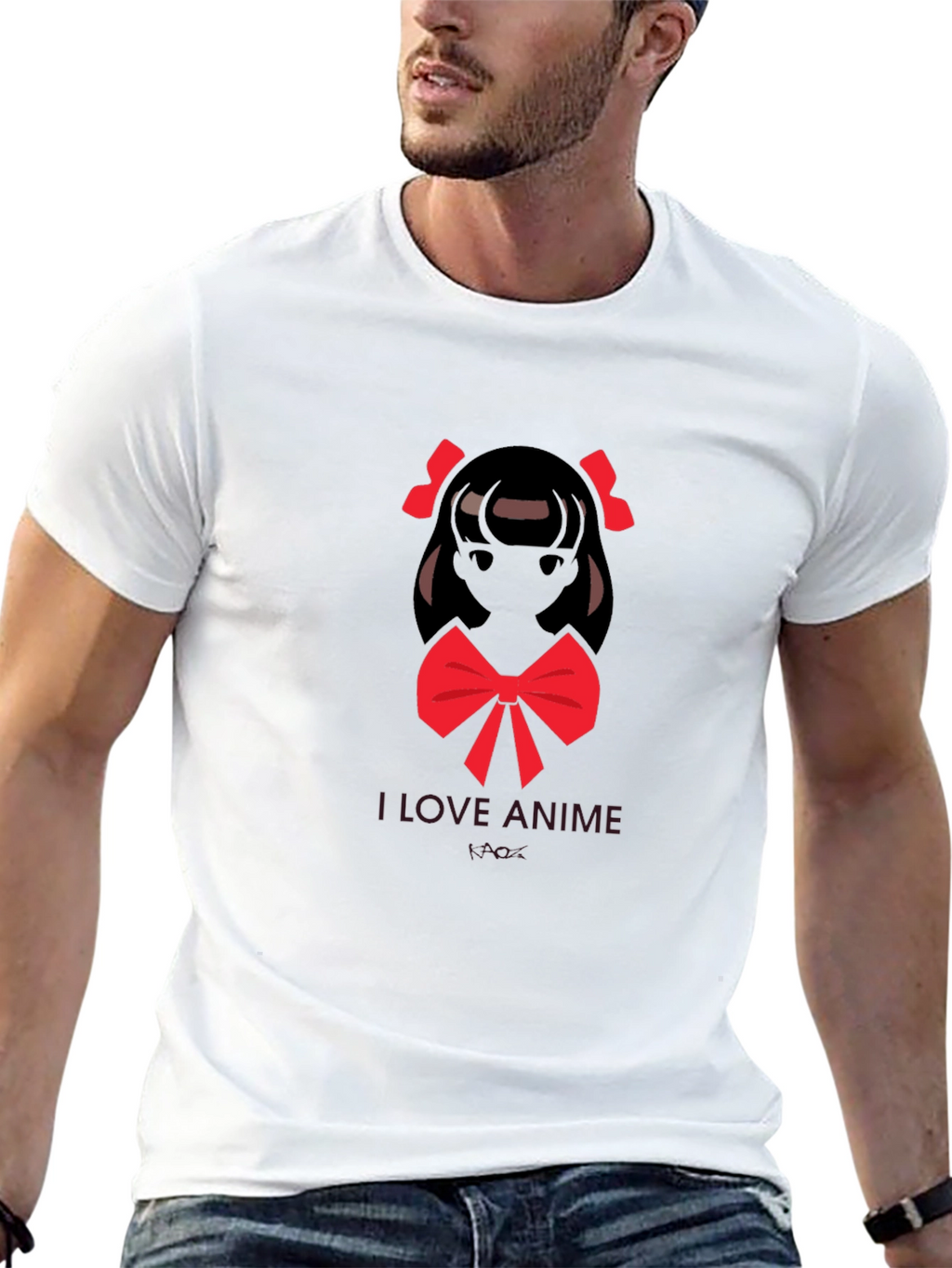 I Love Anime Graphic Black T-Shirt