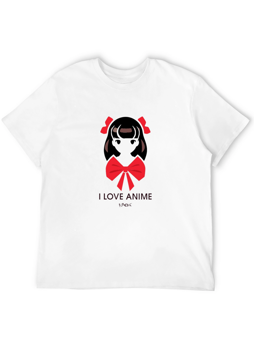 I Love Anime Graphic Black T-Shirt