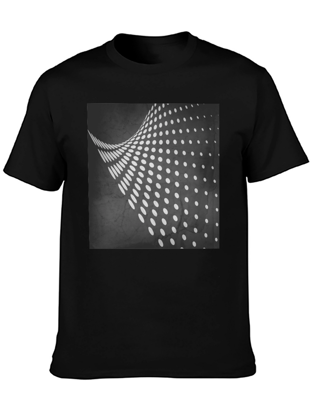Abstract Dot Wave Black T-Shirt