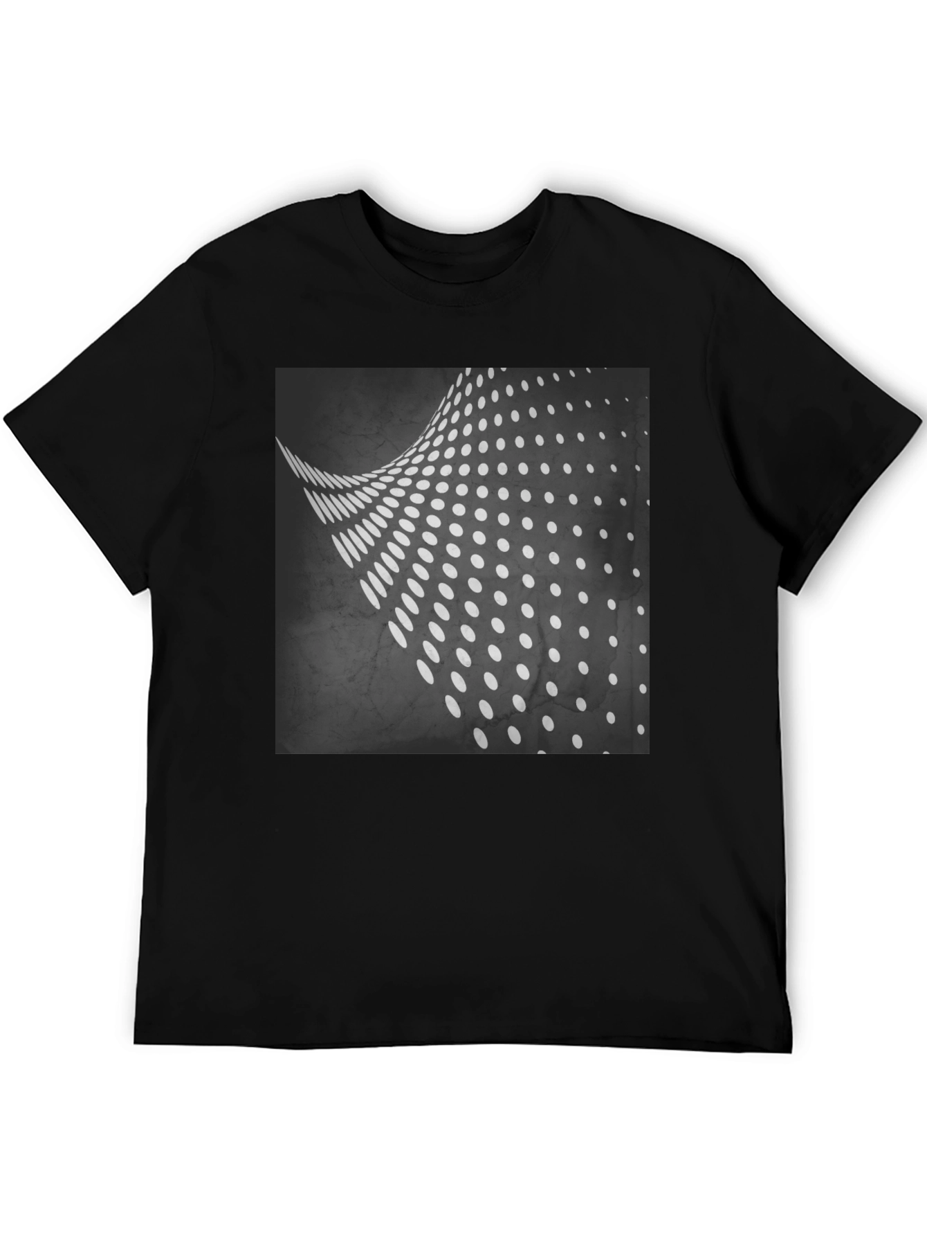 Abstract Dot Wave Black T-Shirt