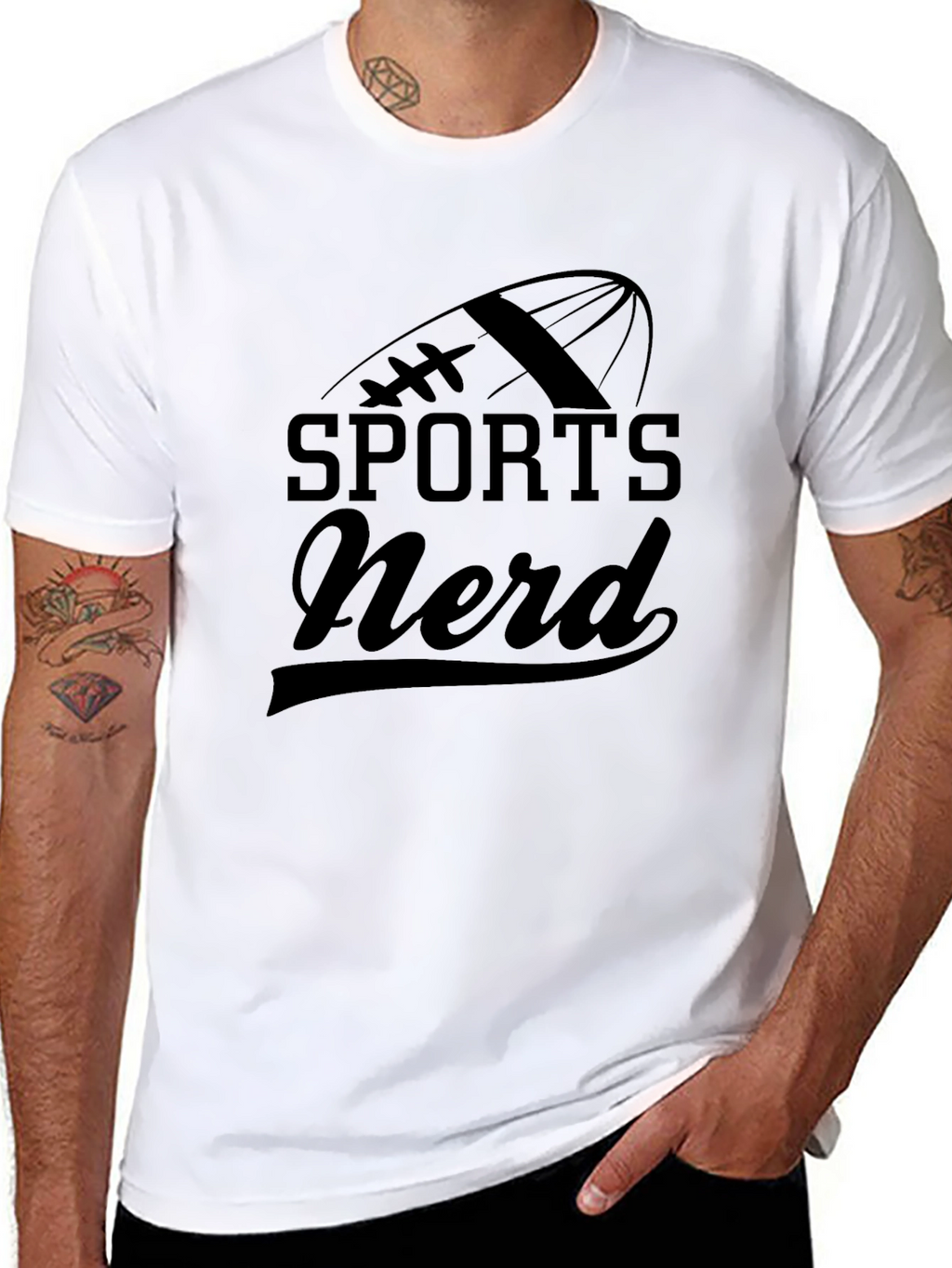 Sports Nerd Graphic T-Shirt - Black Cotton Tee