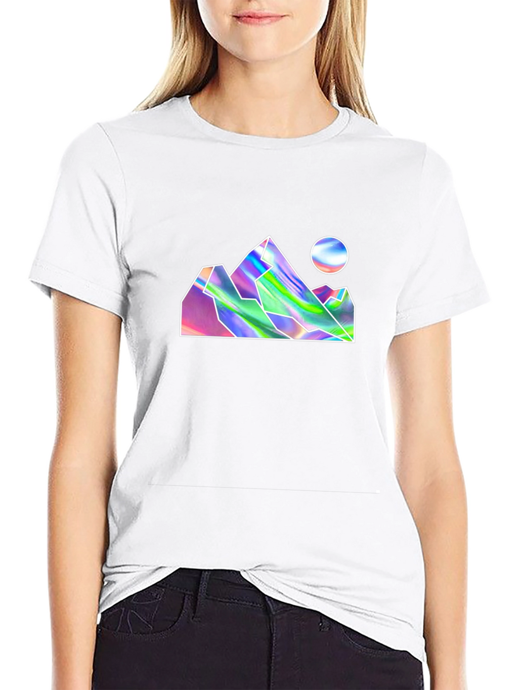 Holographic Mountains Black T-Shirt