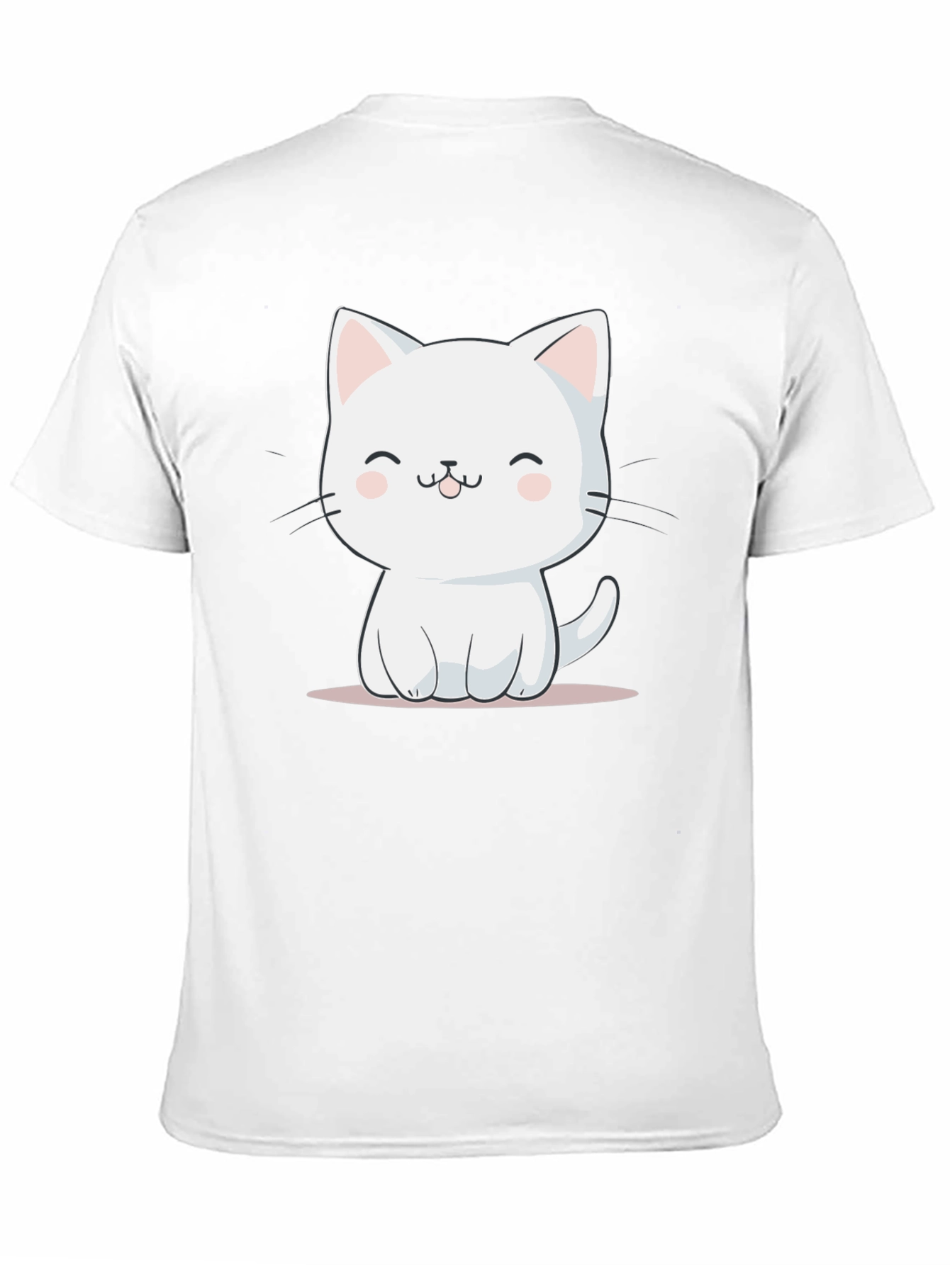 Cute Cartoon Cat Graphic Print Black T-Shirt