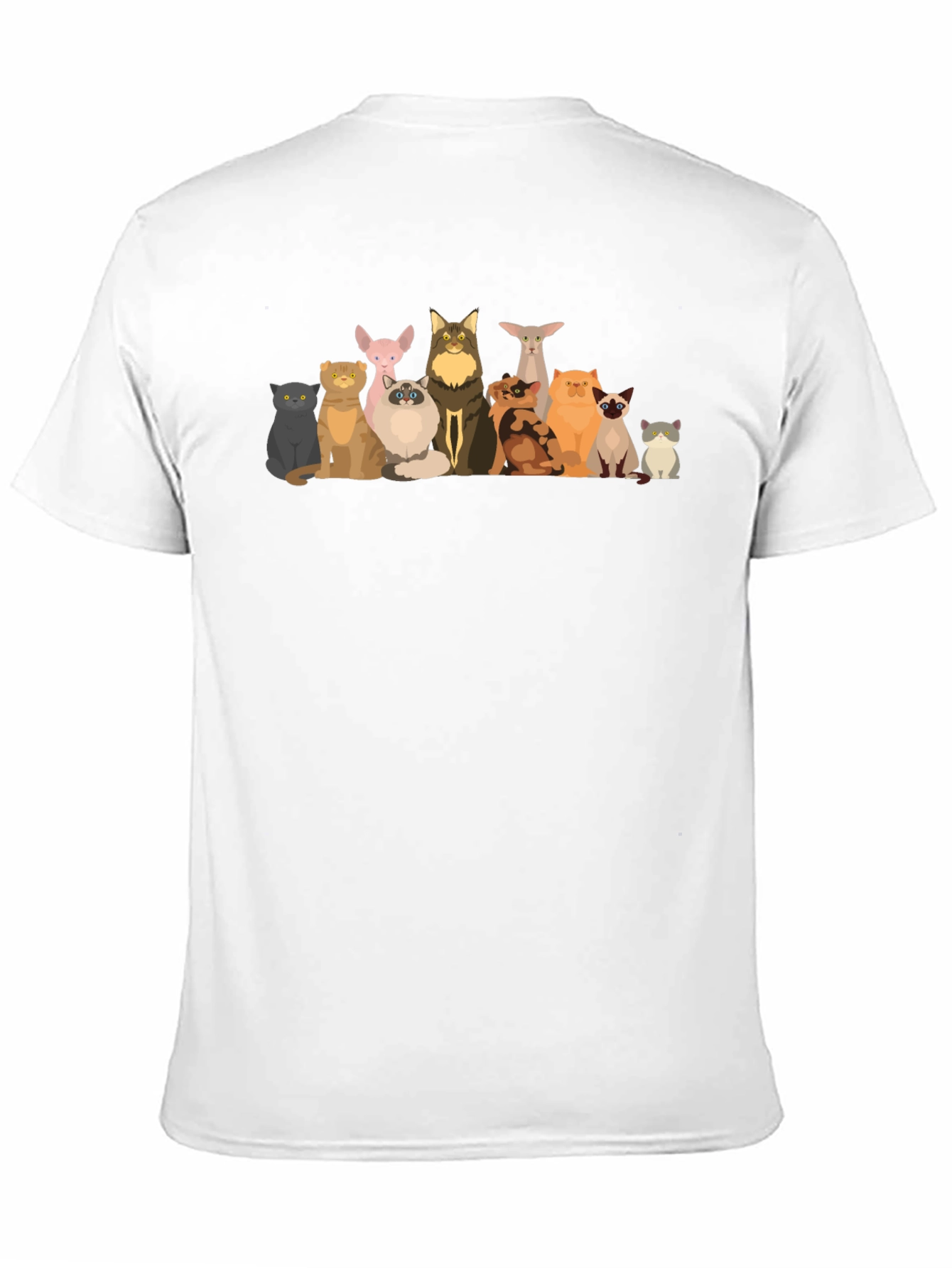 Cartoon Cats Black T-Shirt