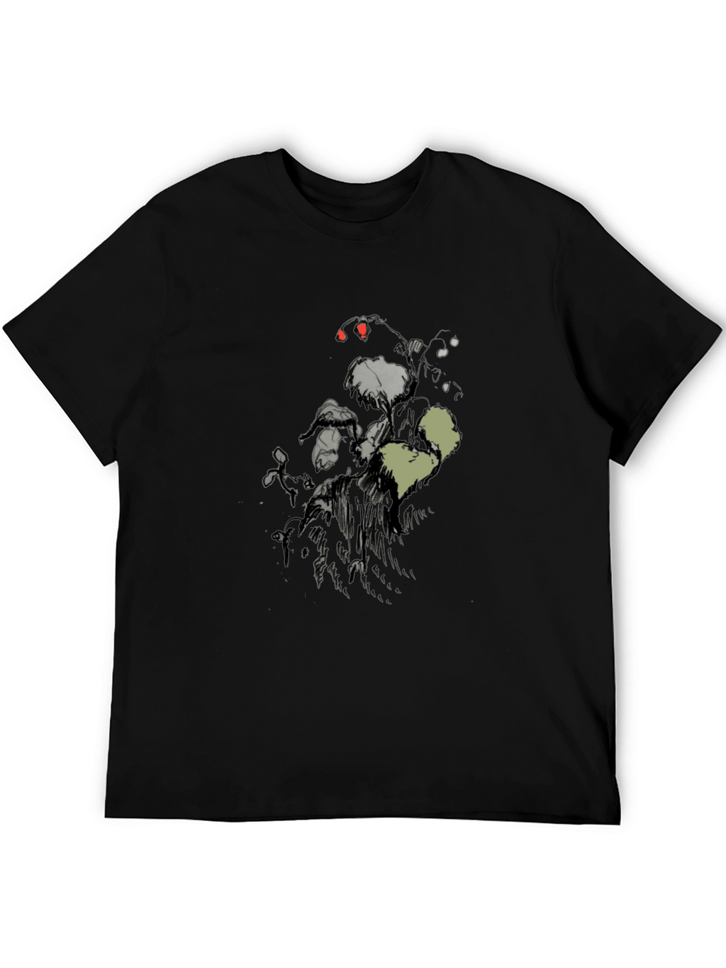 Mens Black Graphic Print Short Sleeve T-Shirt