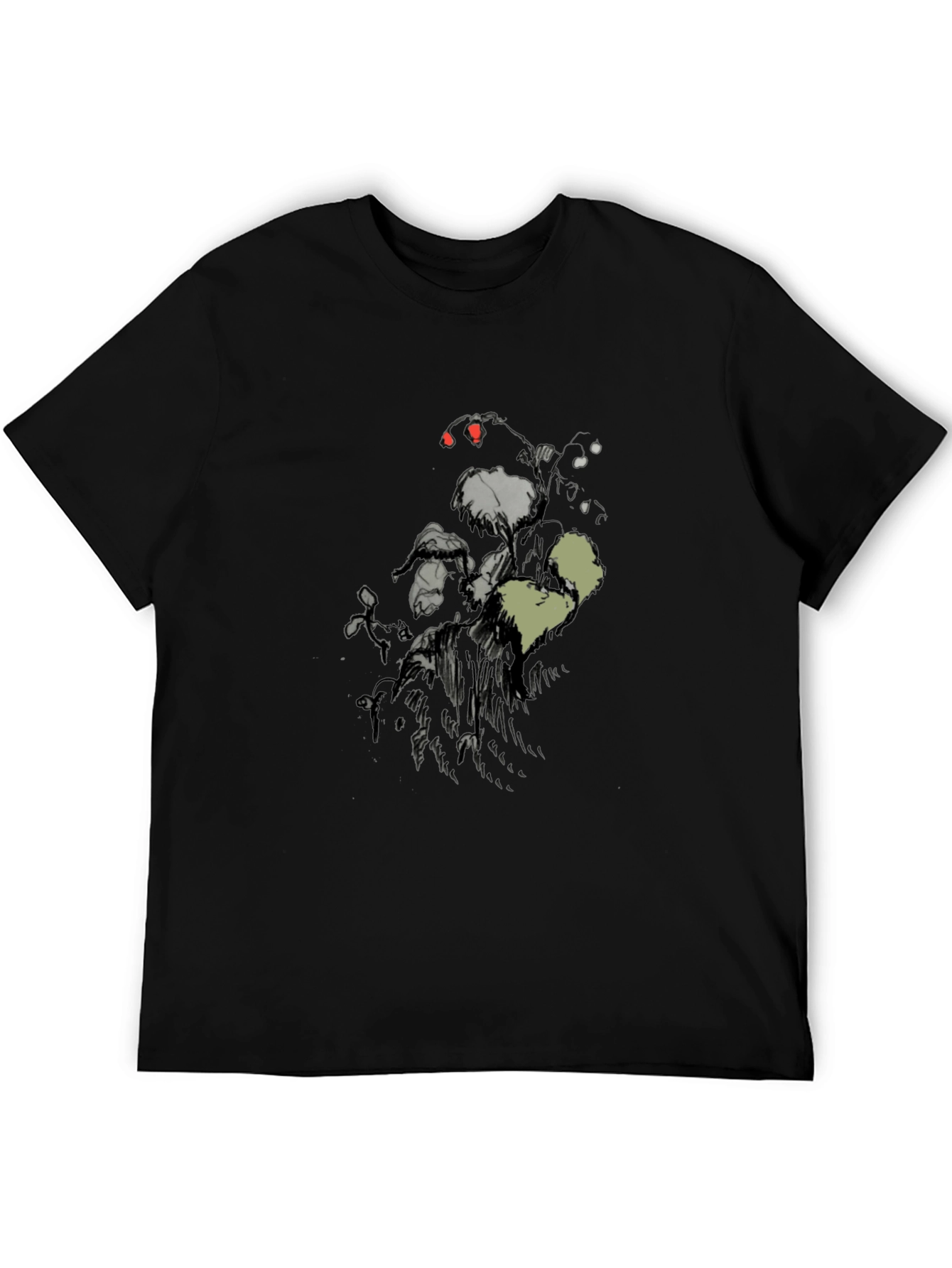 Mens Black Graphic Print Short Sleeve T-Shirt