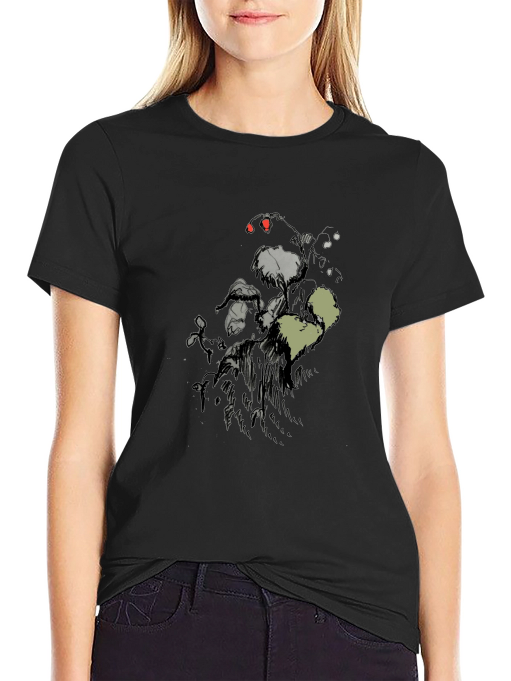 Mens Black Graphic Print Short Sleeve T-Shirt