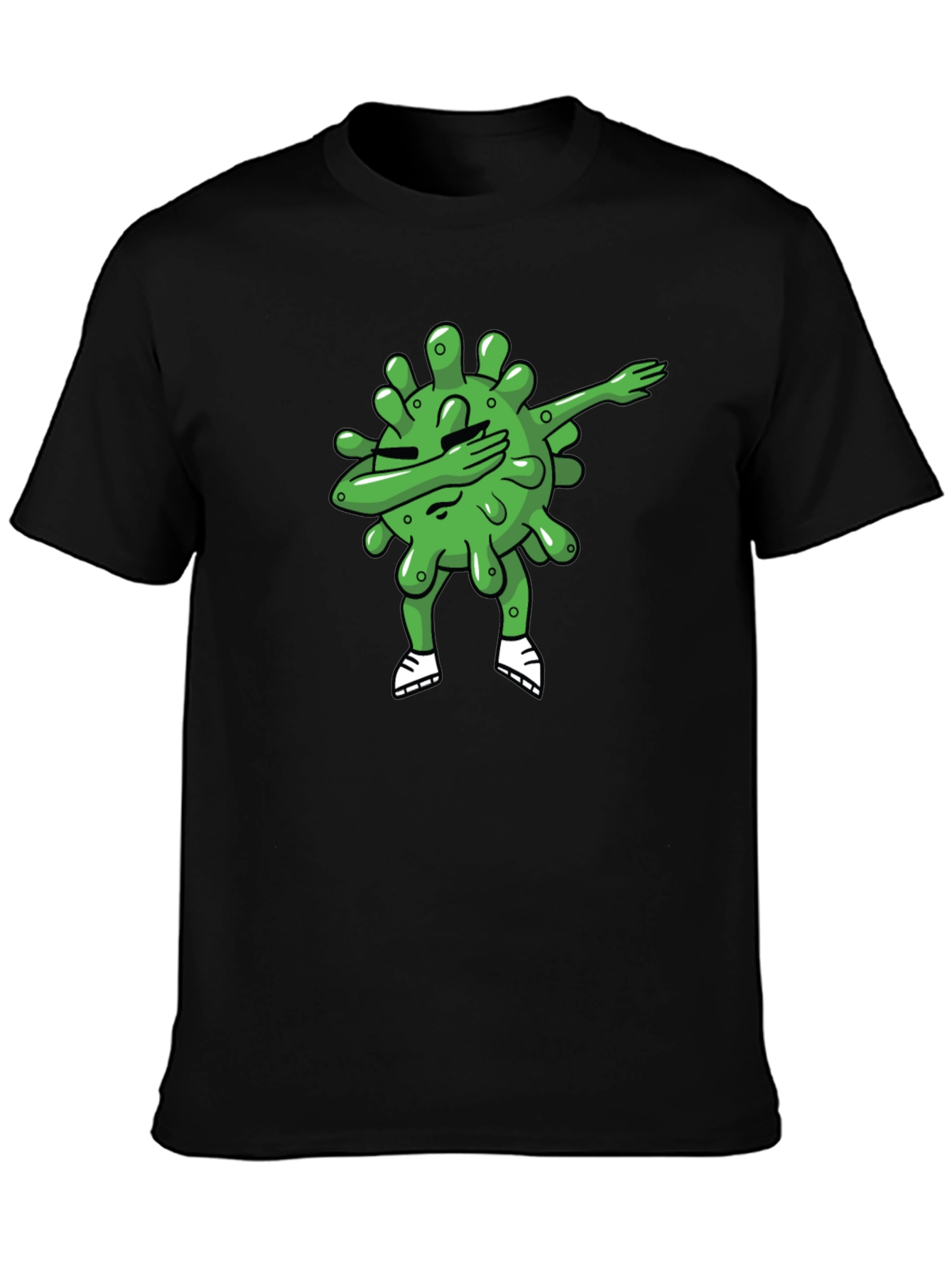 Dabbing Coronavirus T-Shirt - Black Cotton Tee