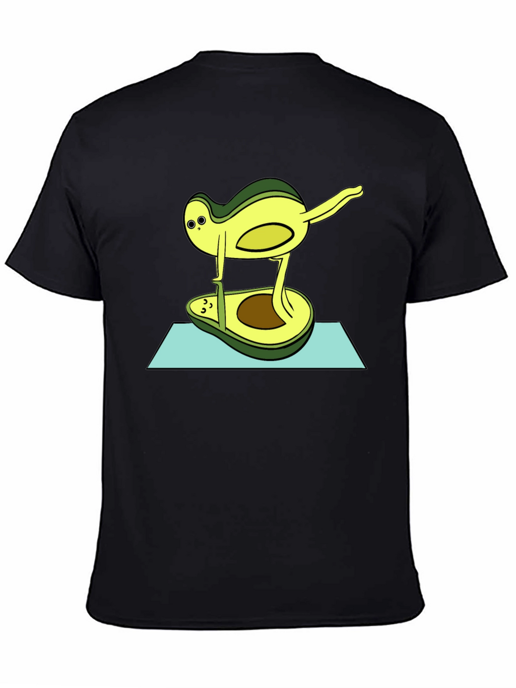 Funny Avocado Yoga Pose Black T-Shirt