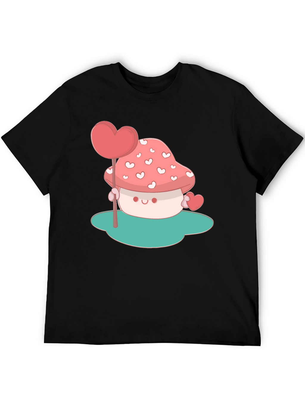 Heart Mushroom Graphic Tee - Cute & Unique