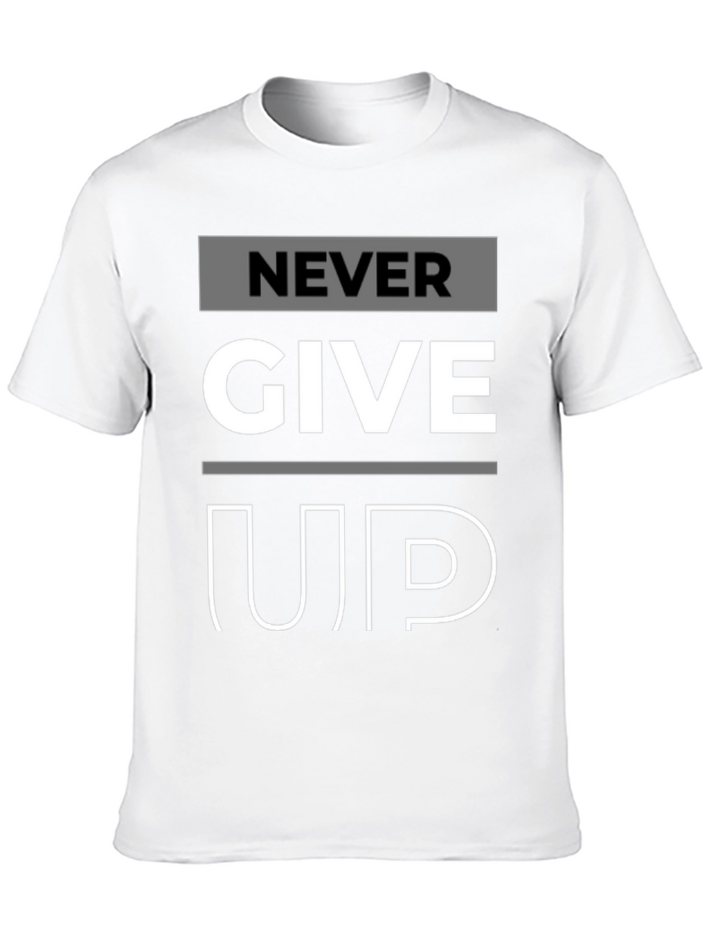 Never Give Up Graphic Print T-Shirt