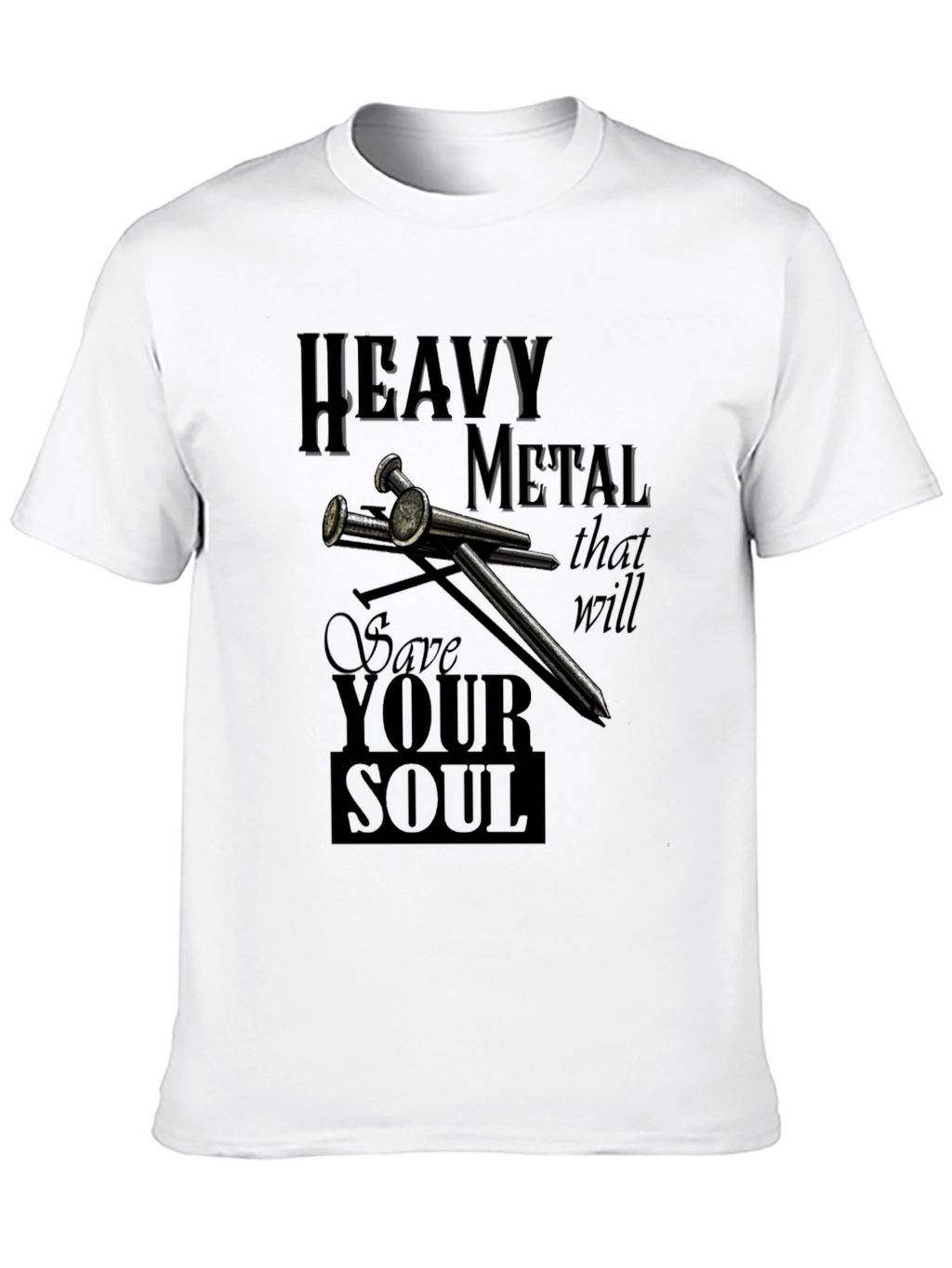 Heavy Metal Save Your Soul Black Graphic T-Shirt