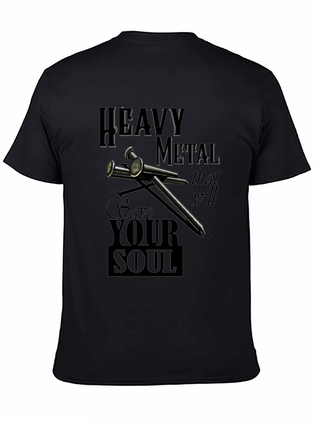 Heavy Metal Save Your Soul Black Graphic T-Shirt