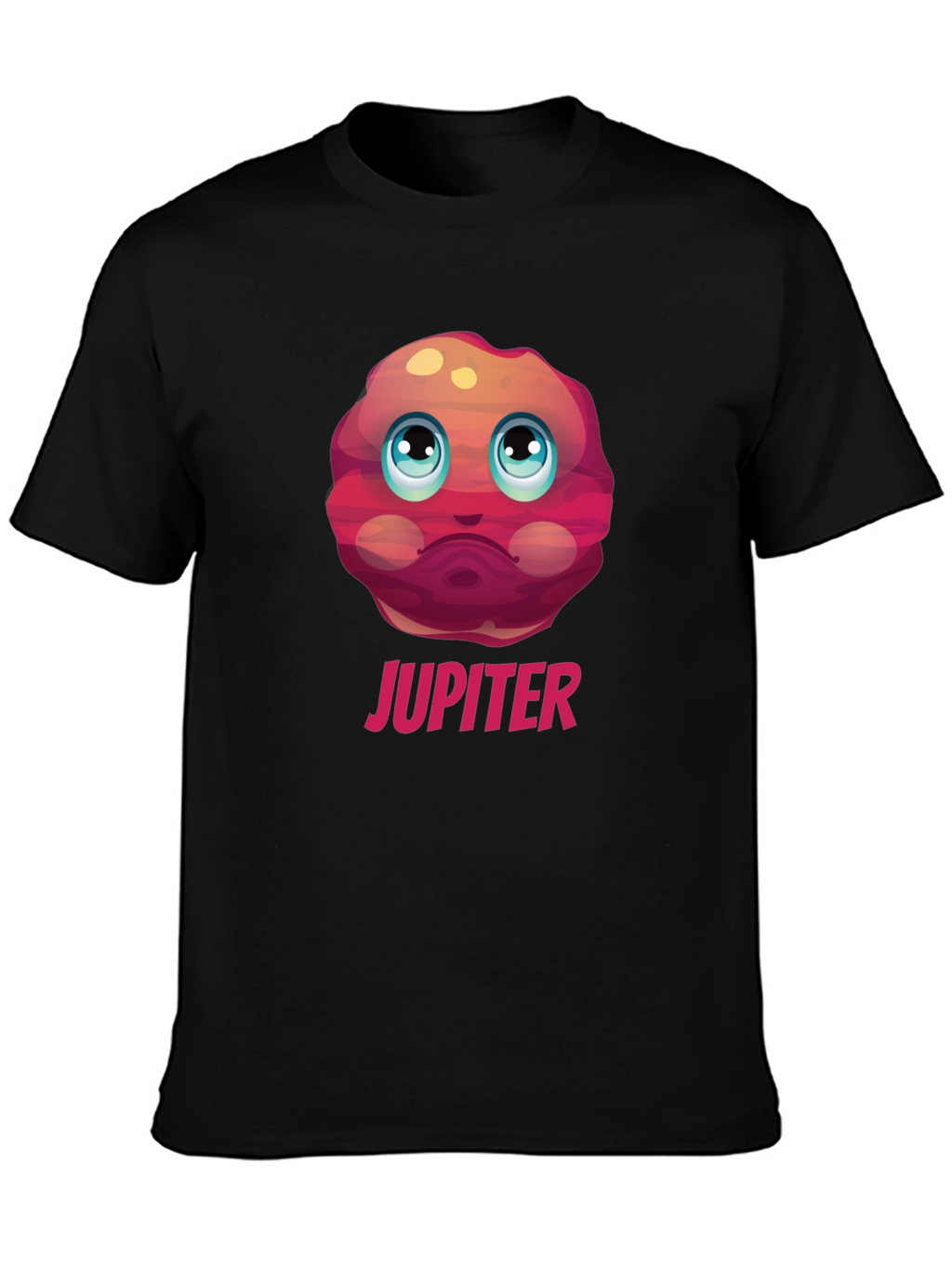 Jupiter Planet Graphic Tee - Black Cotton T-Shirt