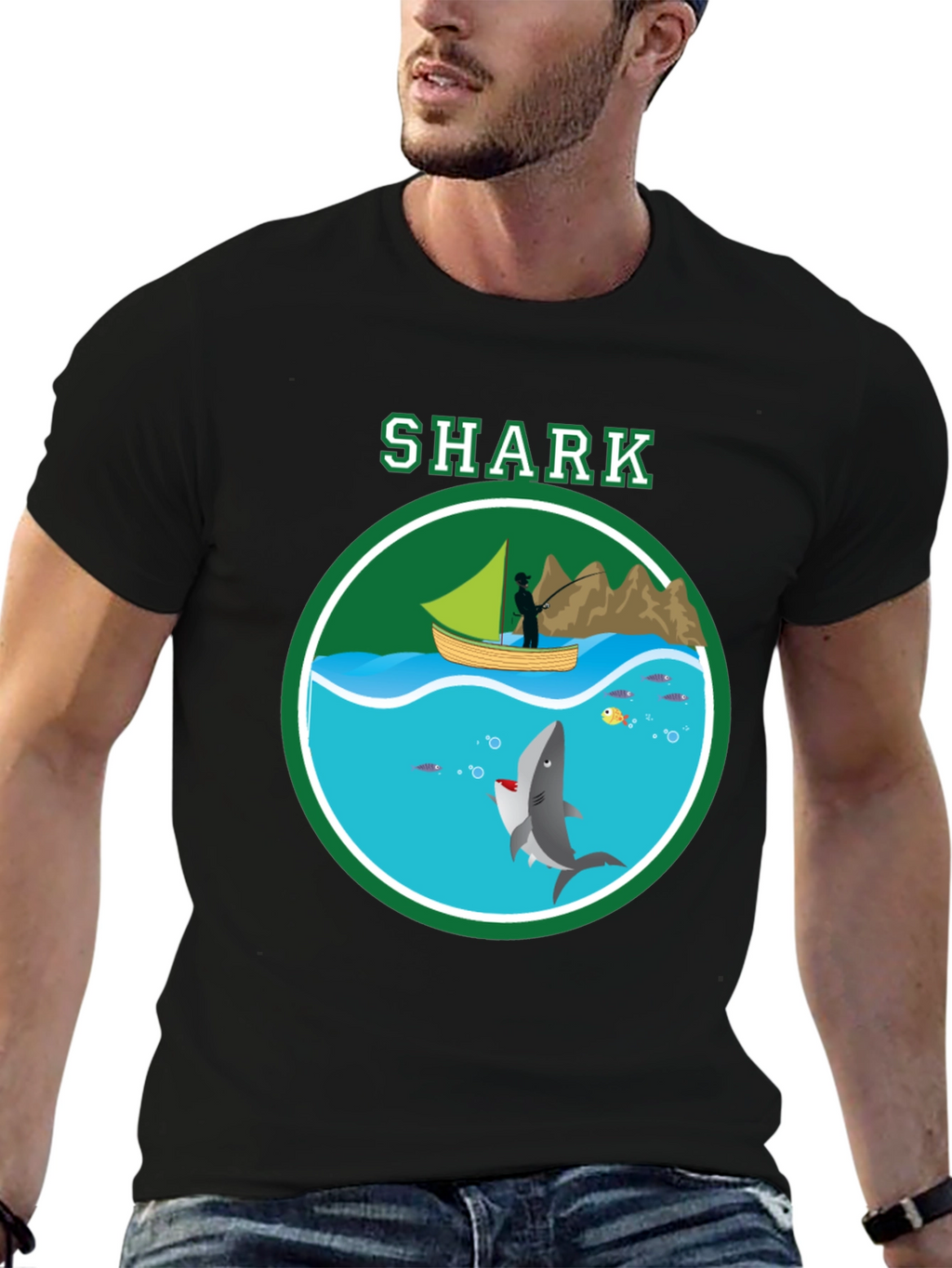 Shark Graphic Print T-Shirt Casual Style